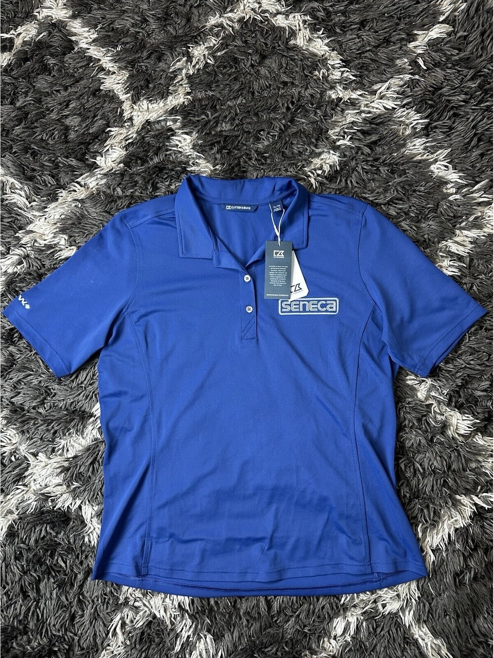 NWT Cutter & Buck Womens XL Royal Blue Seneca Golf Polo Shirt Short Sleeve